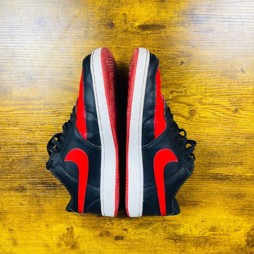 Nike Court Vision Low Mens 10 Black Red Excellent Bred Sneakers CD5463-002 - Picture 6 of 11